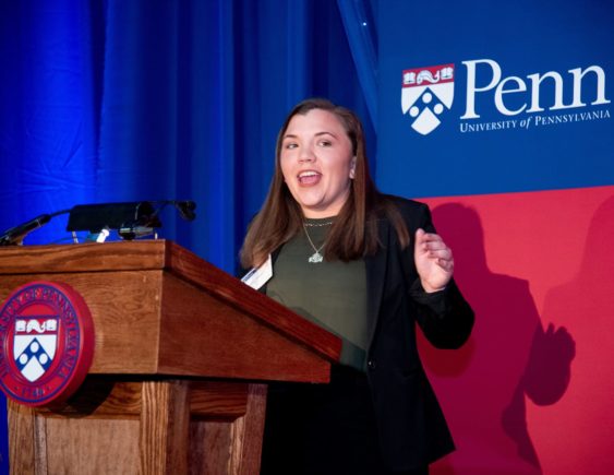 Erica giving her speech at UNSP Celebration 2019