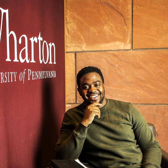 Dave Joseph sitting at Wharton School of Business