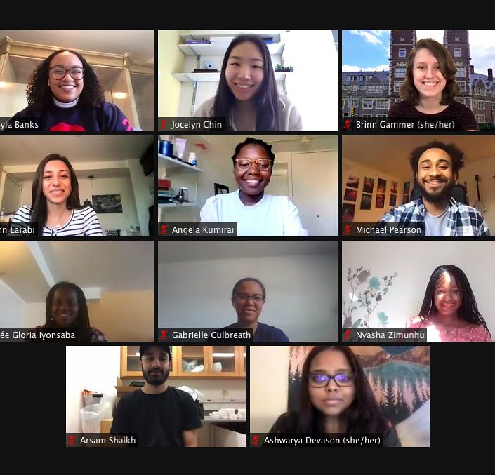 Penn President Amy Gutmann meets with students virtually for an early March Faculty Friday event